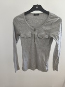 Szara bluzka prążek kieszenie suwak SM nowa hdm