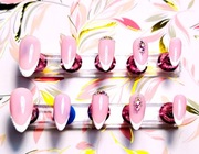 Zestaw press-on nails – różowy french z kryształkami AB 