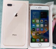 Różowy IPhone 8 plus. Ładny Komplet z pudelkiem. Etui, szkło. 
