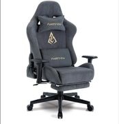 Fotel gamingowy ANDYOU regulowany obrotowy fotel biurowy z podnóżkiem