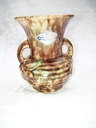 WAZON, FLAKON CERAMICZNY - KREMOWO-BRĄZOWY