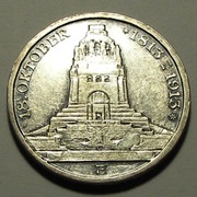 3 marki 1913 Saksonia - Pomnik Bitwy Narodów - srebro