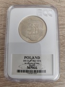 200 ZŁ – XXX LAT PRL - MAPKA – 1974 -MS66 GCN- Srebro