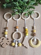 Zawieszki sensoryczne do pałąka / maty - drewniane | Montessori