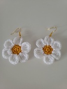 Kolczyki na szydełku Stokrotka 