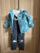 Koplet ocieplany watowane spodnie i kurtka na polarku