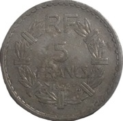 Francja 5 franków z 1945 roku - OBEJRZYJ MOJĄ OFERTĘ
