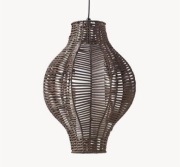 Lampa Wisząca Rattanowa Styl Vintage Boho Brązowa