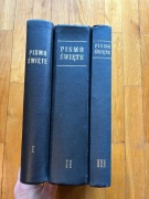 Biblia Poznańska, komplet: Stary i Nowy Testament (tom 1-3), 1975 rok