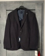 Marynarka Barutti 60 braz granat welna i kaszmir