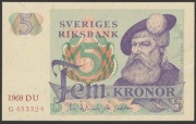 Szwecja 5 koron 1968 - Gustaw Waza - stan bankowy UNC -