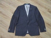 BRITISH INDIGO niebieska marynarka męska lniana 100% len jak nowa_ 52