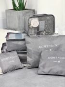 Zestaw 6 organizerów podróżnych torby do walizki szare