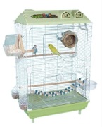 Klatka dla ptaków przezroczysta 47x30x77 cm ZIELONA + dodatki GRATIS
