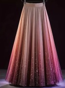 Spódnica koktajlowa z tiulu z nadrukiem wyjściowa okolicznościowa r. L