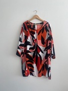 Kolorowa czarna tunika wzorzysta Canda 48 4xl plus size zwiewna luźna