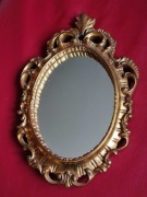 Lustro ścienne w złotej ramie -  Rama w stylu Barokowy, vintage, Włochy