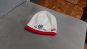 Czapka zimowa biała kibica Polski patriotyczna WYPRZEDAŻ