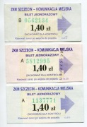 Bilet  ZKM  Szczecin - 1.40zł, warianty, reklama