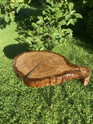 Ręcznie robiony stolik kawowy z litego dębu z żywicą epoksydową