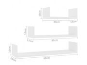 Zestaw trzech białych półek VidaXL Baffic 3X