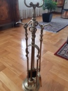 Piękny zestaw kominkowy Mosiądz.