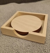 Zestaw do decoupage okrągłe podkładki pod kubek + pudełko