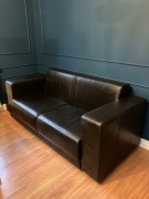 Skórzana Sofa Kanapa Rozkładana Stelaż Belgijski