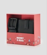 Zestaw prezentowy męski pasek + portfel czarny