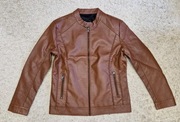 Kurtka skórzana brązowa męska