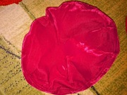 Beret damski aksamitny 57cm czerwony bordowy PRL