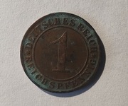 Niemcy 1 reichsfenig, 1930 r. Znak menniczy „G” – Karlsruhe (S147)