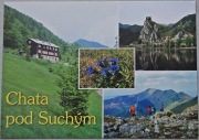 Pocztówka Słowacja, Mała Fatra. Chata pod Suchym, pieczątka.