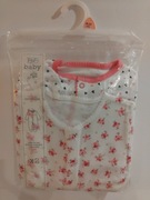 nowe F&F baby 86-92 zestaw 2pak pajace pajacyki piżamki kwiatki serduszka