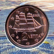 GRECJA 2022 2 CENTY UNC !!!!!!!!!!