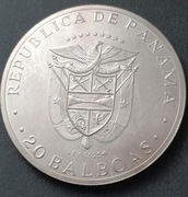 Moneta Panama 20 Balboas 1974, duża i rzadka