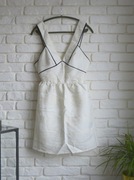 H&M kremowa sukienka z czarnymi lamówkami 38 M