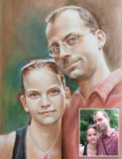 Portret na zamówienie ze zdjęcia 2 osoby kolor A3