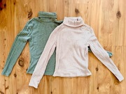 Zestaw 2 golfów damskich XS 34 S 36 beżowy zielony 