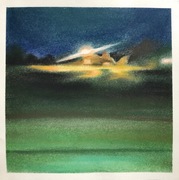 "Podróż II" - rysunek wykonany suchymi pastelami, format 21x21cm