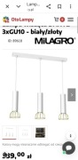 Lampa wisząca DANTE 3xGU10 - biały/złoty NOWA