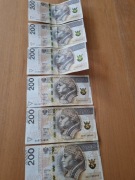 Banknoty 200zł seria cc aa by