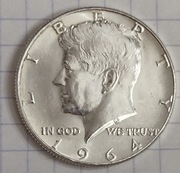 0875 USA 50 centów HALF 1964  srebro UNC