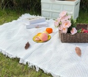 Koc piknik / narzuta BIAŁY BOHO