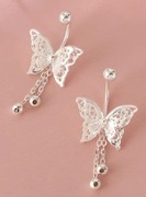 Kolczyki motylki z chwostem + pudełko 