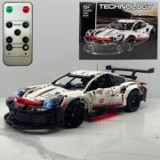 Klocki konstrukcyjne techniczne auto wyścigowe Ferrari 911 RSR + LED