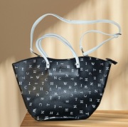 Stylowa Shopperka WITTCHEN Czarna w Litery Mieści A4