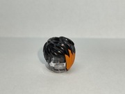 LEGO 37823pb01 włosy czarne z kosmykiem pomaranczowym