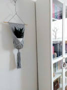 UP Kwietnik makrama wiszący na ściane ze sznurka Szary nr6 ścienny