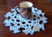 serweta bawełniana z białego sznurka, makrama